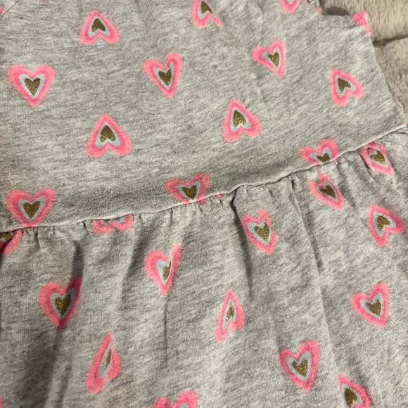 Carter’s 12 Months Gray & Pink Heart Shirt Dress, Valentine’s Day - Picture 3 of 4